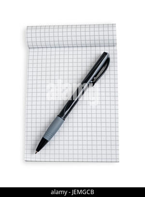 Block Notes and pen isolated on white Stock Photo