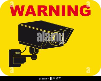 warning surveillance tv Stock Vector