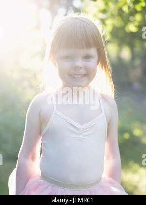 Girl in pink tutu dress Stock Photo