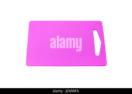 Plastic kitchen cutting board. Isolated on white background. Stock Photo