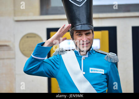 Enfield Town, London, UK. 27th June, 2017. Barclays bank in Enfield town celebrates the 50th anniversary of the world's first ATM machine. Credit: Matthew Chattle/Alamy Live News Stock Photo