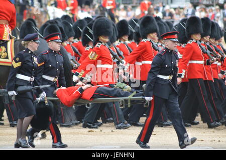 Grenadier Guard Fainting Trooping the Colour June 2016 Stock Photo Stock Image Stock Photo