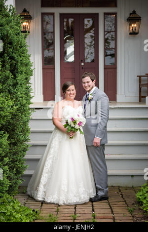 Rustic countryside wedding celebration at Wolftrap Farm, Gordonsville, Virginia, USA. Stock Photo