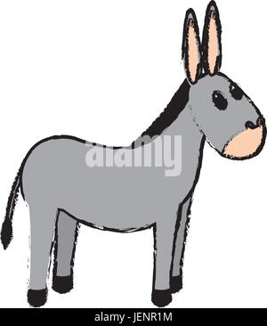 cute mule manger character design Stock Vector