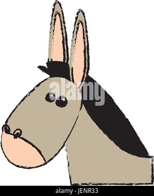 cute mule manger character design Stock Vector