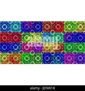 Colorful Check Polygons Stripe Background Stock Photo