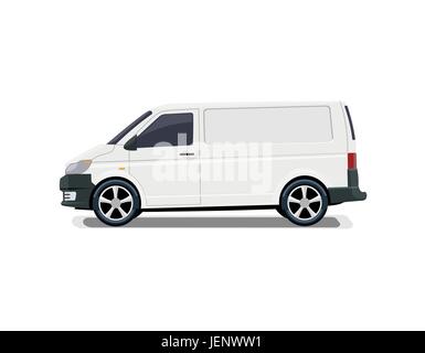 The cargo minivan. Side view. Volumetric drawing without a mesh and a gradient. Isolated. illustration. Stock Vector