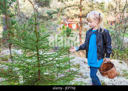 Girl in forest Stock Photo