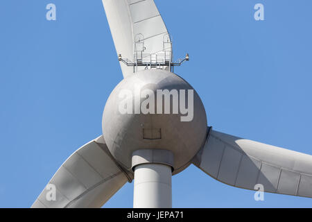 Reverse side of big wind turbine in The Netherlands Stock Photo
