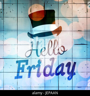 Composite image of hello friday word Stock Photo