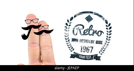 Composite image of fingers with mustache Stock Photo