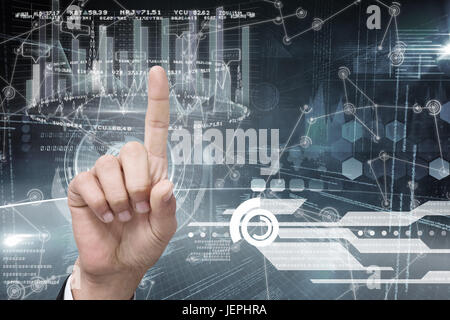 Composite image of hand pointing Stock Photo