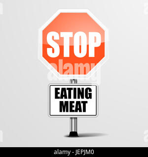 Stop Eating Meat Stock Photo