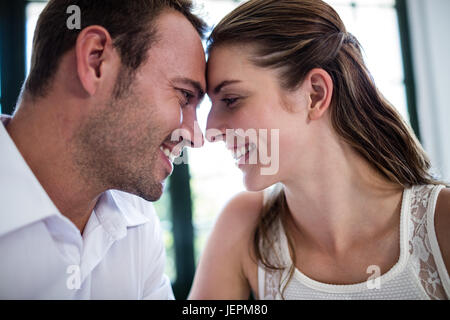 Couple on a date in a restaurant Stock Photo