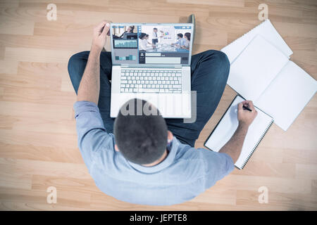 Composite image of screen with graphs Stock Photo