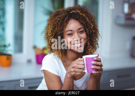 Portrait of confident woman having coffee Stock Photo