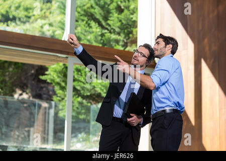 Real estate showing property to a man Stock Photo