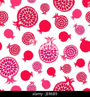 Pomegranate Background Painted Pattern Stock Vector