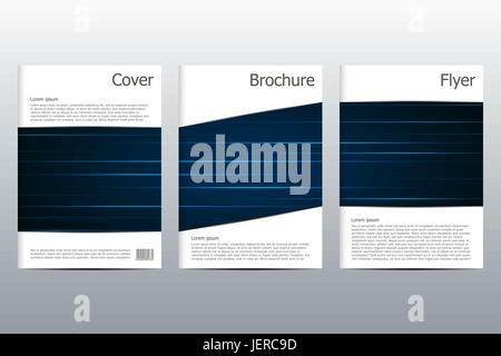 Set of business templates for brochure, flyer, cover magazine in A4 size, vector illustration Stock Vector
