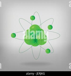 Abstract molecules. Atoms. 3d vector illustration protons neutrons and electrons. Science concept Stock Vector