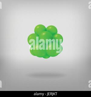 Abstract molecule. Atoms. 3d vector illustration. Science concept. Nucleus. Stock Vector
