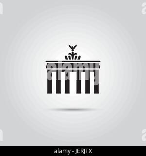 Brandenburg gate, Berlin, Germany. EPS 10 Vector icon. Stock Vector