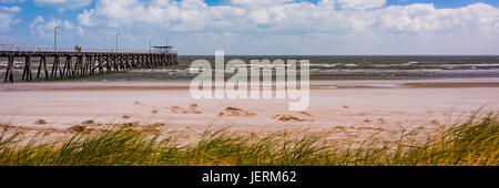 Old pier at Semaphore, South Australia on a very windy day in April Stock Photo