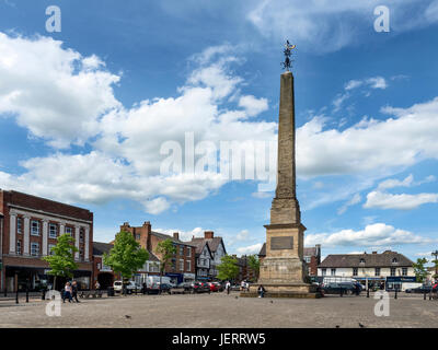 Ripon Obelisk grade I listed building 1702 the earliest surviving free standing monumental obelisk in Britain in Market Place Ripon Yorkshire England Stock Photo