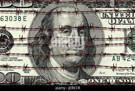 conceptual image of hundred dollar bill Stock Photo