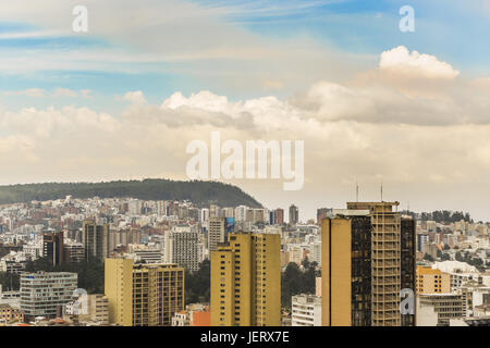 Cityscape Aerial View of Quito Ecuador Stock Photo