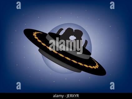 space, universe, future, valentines day, spaceship, love, in love, fell in Stock Vector