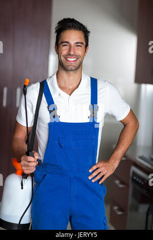 Portrait of happy confident pesticide worker Stock Photo