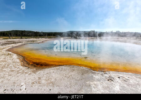 Rainbow Pool in Yellowstone National Park Stock Photo