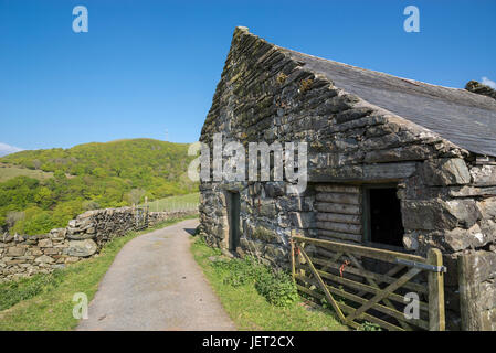 Old stone farm building in the hills of Snowdonia, North Wales. Stock Photo