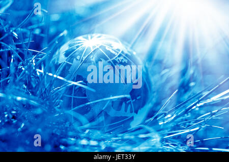 conceptual image of a close up glass globe Stock Photo