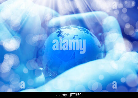 conceptual image of a close up glass globe Stock Photo