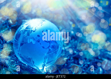 conceptual image of a close up glass globe Stock Photo