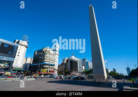 Obelisk on Plaza Republica, Buenos Aires, Argentina, South America Stock Photo