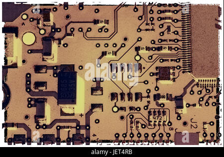 Electronic circuits of a computer Stock Photo