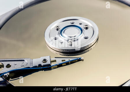 A hard disk drive is a data storage device used for storing and retrieving digital information using rapidly rotating disks (platters) coated with mag Stock Photo