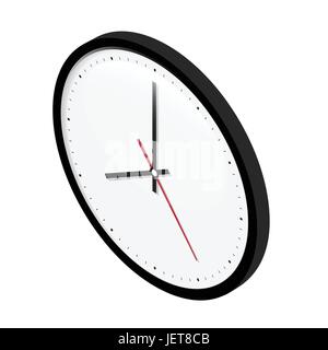 Vector illustration isometric wall clock icon. Stock Vector