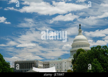 U.S. Capitol with the band shell for the July 4th Concert Stock Photo