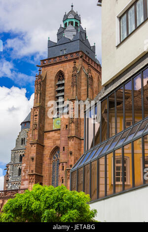 Wetzlar Cathedral aka Wetzlarer Dom and Stadthaus am Dom in picturesque old town of Wetzlar, Hesse, Germany Stock Photo