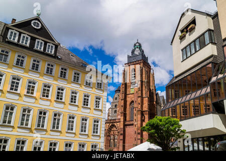 Wetzlar Cathedral aka Wetzlarer Dom (center) in picturesque old town of Wetzlar, Hesse, Germany Stock Photo