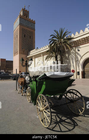 Tourist carriage, kasbah mosque, Marrakech, Morocco, Africa, Stock Photo