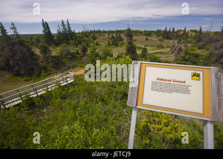 Canada, Manitoba, Spruce Woods Provincial Park, Spirit Sand Trail, sign, Stock Photo