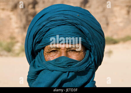 Tuareg man, portrait, Essendilene, Algeria, Africa, Stock Photo