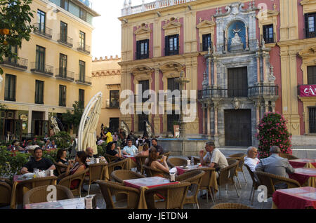 Spain, Malaga, street cafe in the plaza del Obispo, Stock Photo