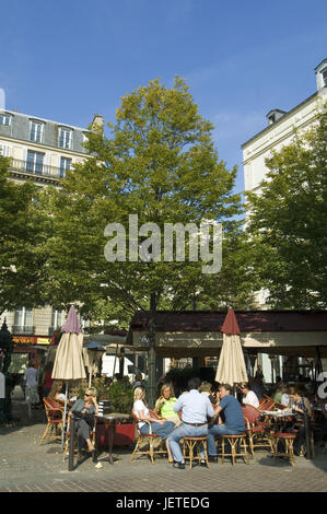 France, Paris, Place de Passy, street cafe, guests, no model release, Stock Photo