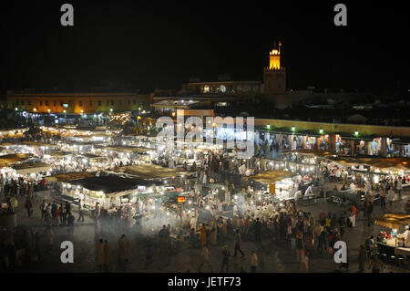 Marrakech, main square Djemaa el-Fna, evening, Morocco, Africa, Stock Photo